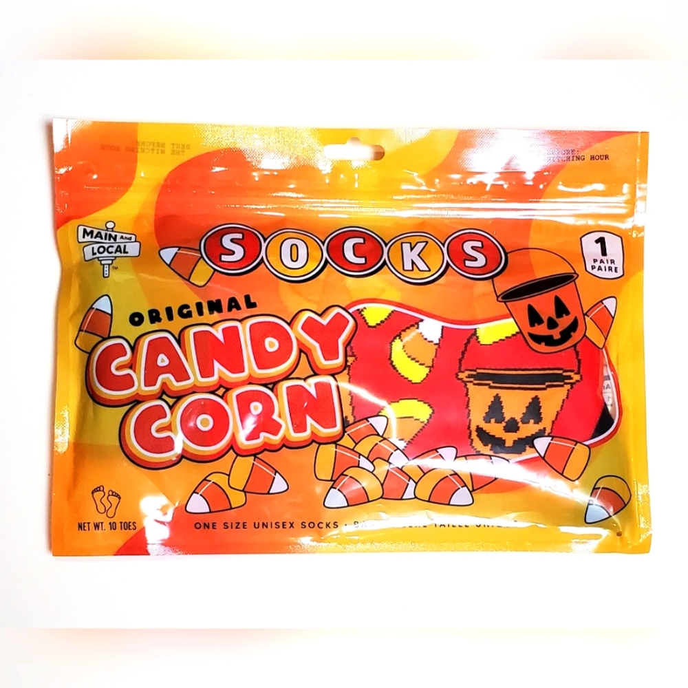 Candy Corn Halloween Adult Unisex Crew Socks OSFM